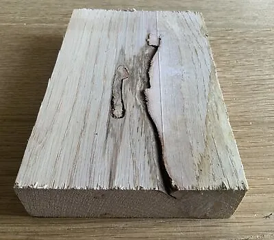 OAK Hardwood Offcut With Interesting Knot 20 X 12.8 X 3.5cm Wood DIY 661i • £10.50