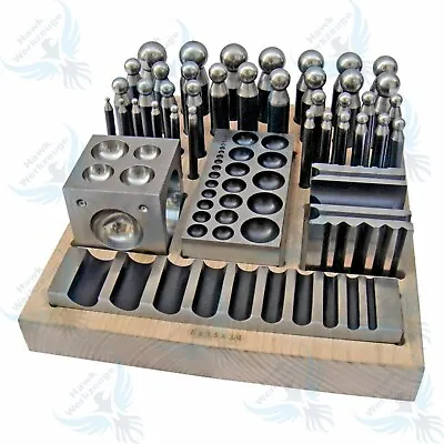 40pc Jumbo Doming Block Swage Punch Set Made Of Steel Dapping Die Jewellers Tool • £150