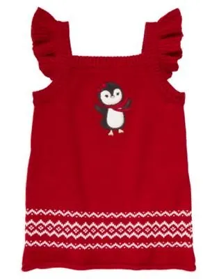 $16.95 • Buy Gymboree Penguin Chalet Red Sweater Dress Jumper Holiday Christmas 3 - 6 Mos NWT