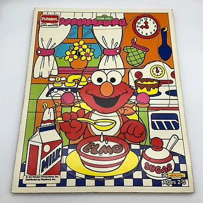 VTG Sesame Street Elmo In The Kitchen 7 Pcs Board Puzzle Playskool Jim Henson • $15