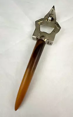 Vintage Can Bottle Opener Variegated Butterscotch Bakelite Handle • $12.50