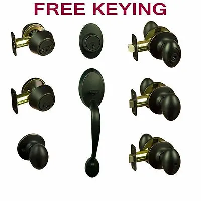 Hensley Oil Rubbed Bronze Egg Door Knob Hardware Collection • $57.95