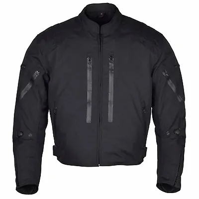 Men Motorcycle Waterproof Textile Race Jacket CE Protection Black MBJ057 • $59.49