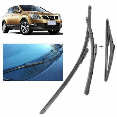 3pcs Front&Rear Windshield Wiper Arm Blade For Nissan Qashqai Dualis J10 2006-13 • $116.09