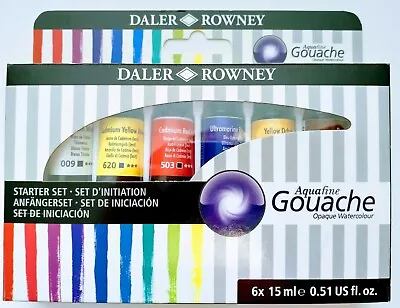 Daler Rowney Aquafine Gouache Set Of 6 Opaque Watercolour Starter Set • £14.95