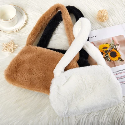£4.20 • Buy Underarm Handbag Cow Plush Print Shoulder Bag For Women Girls Autumn And WintJY