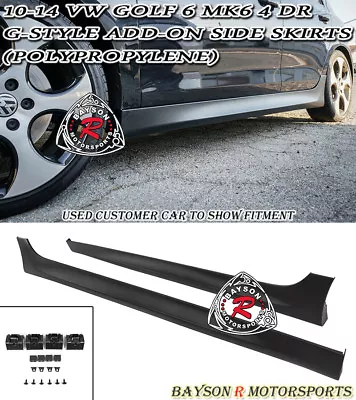 $159.99 • Buy Fits 10-14 VW MK6 Golf 6 GTI 4 Door Hatchback G-Style Add-On Side Skirts (PP)