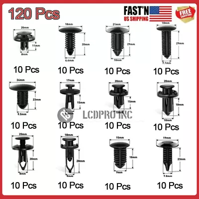 120PCS Bumper Retainer Clips Car Plastic Rivets Fasteners Push Retainer Kit US • $8.87