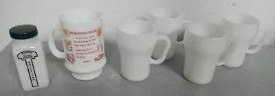 Lot Asst White Milk Glass 4 Fire King  Soda Mug + Black Pepper + Morning Prayer • $24.99