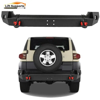 Black Steel Rear Bumper Fits For 2007-2014 Toyota FJ Cruiser With LED Lights New • $455