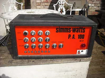 Simms Watt PA 100 MKII Mark 2 Ultralinear UL Valve Amplifier Tube Amp Head • £700
