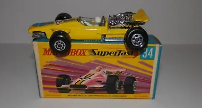 Vintage Matchbox Superfast #34 Formula 1 Racing Car In Original Box 1970 MINT • $19.99