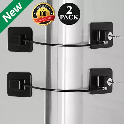 2 Fridge Locks Refrigerator Mini Fridge Lock Cabinet Security Lock For Children • $14.16