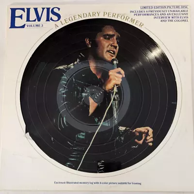 Elvis Presley A Legendary Performer Volume 3 (PICTURE DISC)  LP Pop 1978 • $14