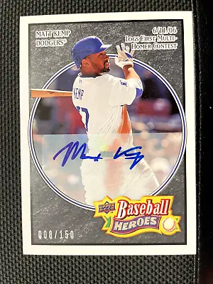 2008 Upper Deck Heroes Matt Kemp #90 Auto 008/150 • $14.99