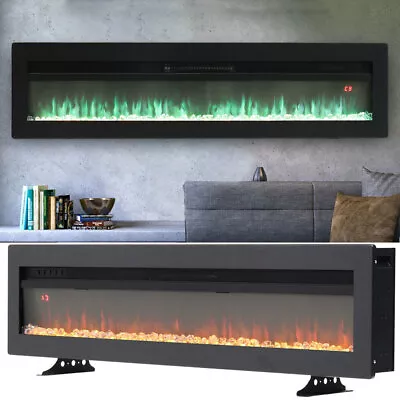 Electric 50 60  Insert/Wall Mounted LED Fireplace Wall Inset Into Fire Freestand • £159.99