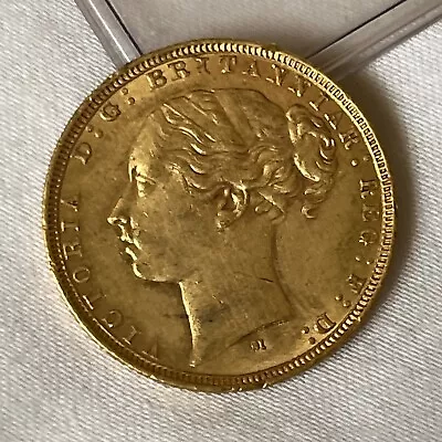 1882-M Australia Victoria Gold Sovereign Coin United Kingdom Melbourne  Mint B04 • $740