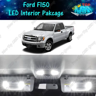 $12.99 • Buy 2009-2014 Ford F150 F-150 White Interior LED Lights Package Kit + License Lights