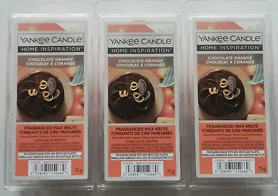 YANKEE CANDLE CHOCOLATE ORANGE WAX MELTS NEW 75g X 3 • £13.99