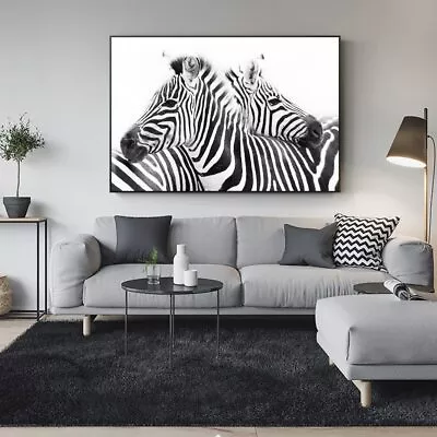 Black And White Line Animals Canvas Painting Abstract Zebra Poster Print Picture • $21.61