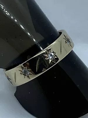 £135 • Buy 9ct Yellow Gold White Spinel Set Full Eternity / Wedding Ring