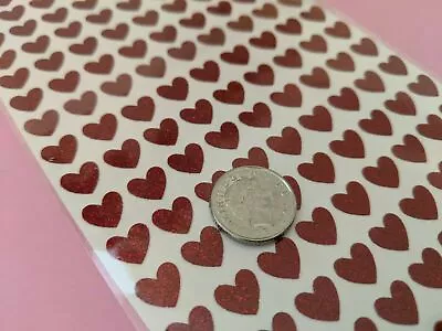 Holographic Love Hearts Red Sparkly Waterproof Stickers Peel Offs 10 X 10 Mm  • £2.40