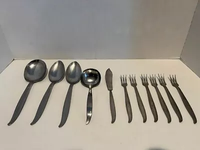 Atomic Starburst Flatware Stainless Stars MCM Vintage Japan 11 Pieces  • $24.99