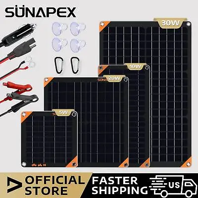 SUNAPEX 12V Solar Car Battery Charger 10W Solar Powered Trickle Charger Maintain • $58.49