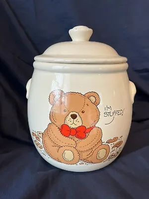 Vintage Treasure Craft Cookie Jar Teddy Bear “I’m Stuffed” • $16.50