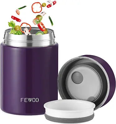$23.05 • Buy FEWOO Soup Thermos,Food Container For Hot Cold Food, Vacuum Insulated Stainless