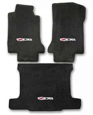 $318.98 • Buy 2006-2007 Corvette 3pc Black Carpet Floor Mats With Z06 Logo On All Mats