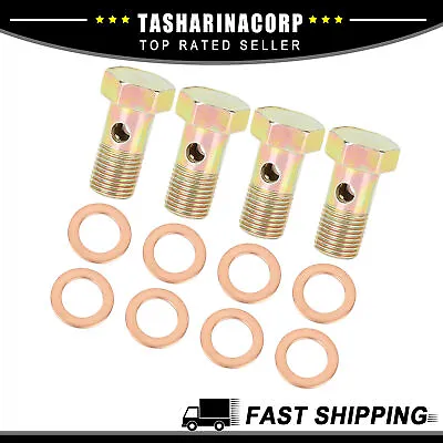 Piece Of 4 M10x1.0mm Metric Thread Banjo Bolts Brake Fitting Adapter With Washer • $14.33