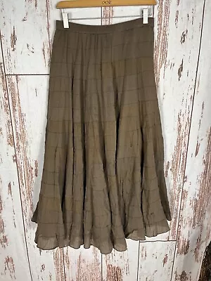 Vintage 90s Brown Maxi Skirt Cottage Whimsigoth Fairycore Boho Large • $29.98