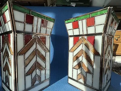 $16.99 • Buy 2 Stained Glass Candle Covers 9 X 5”