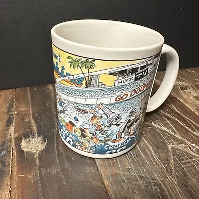 RARE VINTAGE MIAMI DOLPHINS COFFEE CUP MUG DESIGNED BY CUSTOM EDGE 12 Oz NEW • $19.99