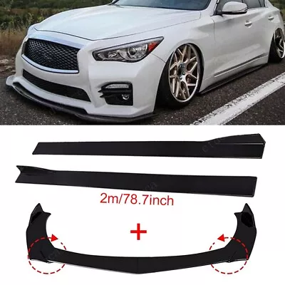 Front Bumper Lip Splitters + 78.7  Side Skirts For Infiniti G35 G37 Coupe Sedan • $66.99