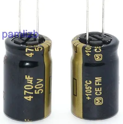 470uF  50v Capacitor  Panasonic FM Fits Audio Amplifier Hi-Fi  DAC Computer  X 2 • £2.99