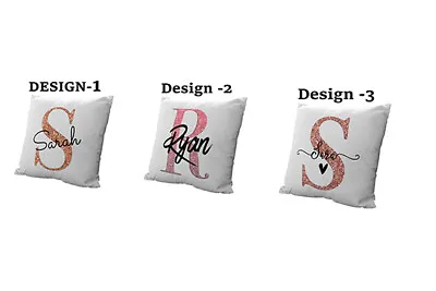 Personalised Name Pillow/Cushion Covers Any Name/Initials Printed Pillow Cover • £6.99