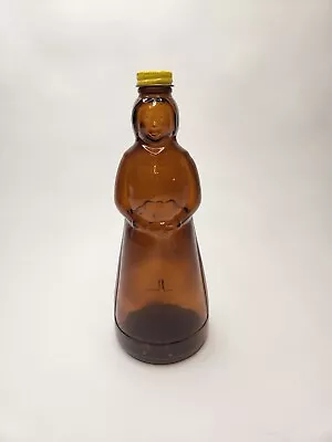 Vintage 80's Mrs Butterworth's Amber / Brown Glass Syrup Bottle W/ Metal Cap 10  • $19.99