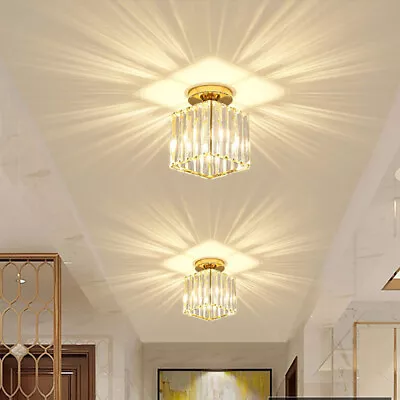 Modern Crystal Ceiling Light LED Pendant Lamp Flush Mount Fixtures Chandelier AU • $48.73