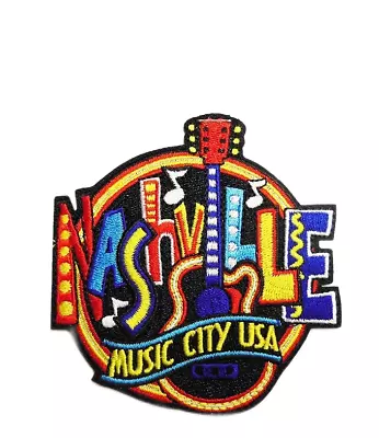 Nashville Music City USA Embroidered Iron On Patch • $6.99