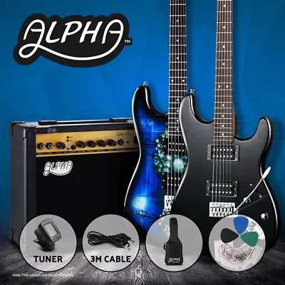 $207.95 • Buy Alpha Electric Guitar Music String Instrument Rock Amplifier Tuner Carry Bag Set