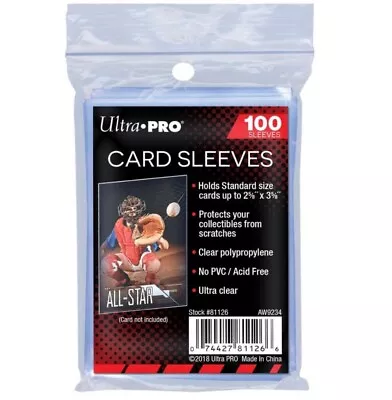 1 Pack Of 100 Ultra Pro Card Penny Sleeve Pokemon MTG YuGiOh AFL - Express Post! • $3.15