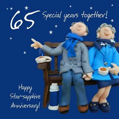 £3.45 • Buy Wedding Anniversary Card - 65th Sixty Fifth 65 Years Sapphire One Lump Or Two 
