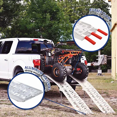 Aluminum Loading Ramps For Arched Motorcycle ATV/UTV Truck Lawn W/2 * Leg 2200lb • $188.90