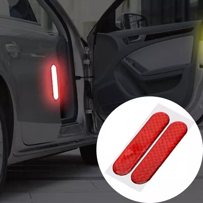 2x Red Reflective Bumper Door Safety Warning Strip Tape Car Stickers Accessories • $3.66