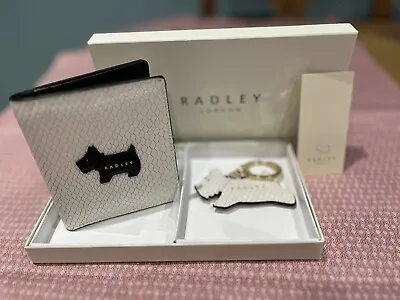 Radley Leather Card Holder Purse & Keyring Set In Gift Box-Liverpool Street BNWT • £34.50