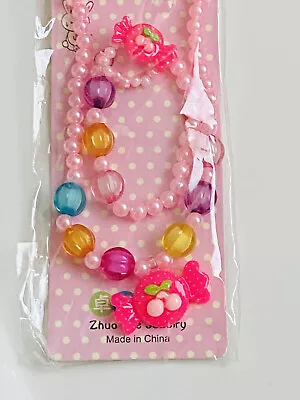 $8.99 • Buy Candy Necklace Bracelet Set Chunky Jewelry Toddlers Little Kids Birthday Gift