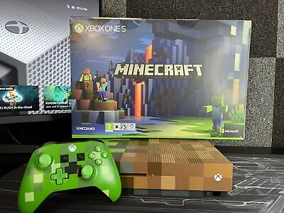 Microsoft Xbox One S Minecraft Limited Edition Bundle 1TB Green & Brown Console • £149