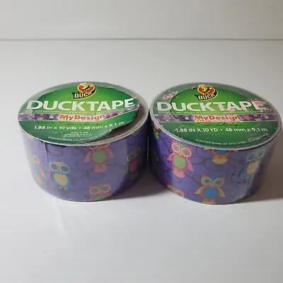 $24.99 • Buy Duck Brand Duct Tape Lot Set Of 2 Rolls Owl Print 1.88  X 10 Yards My Design 